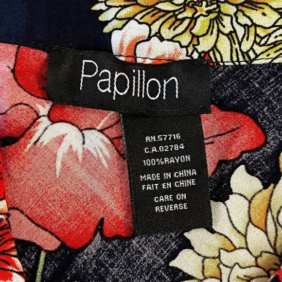 Papillon Womens Multicolor Floral Sleeveless Hi Lo Button Dress Medium Hawaiian - Picture 6 of 8